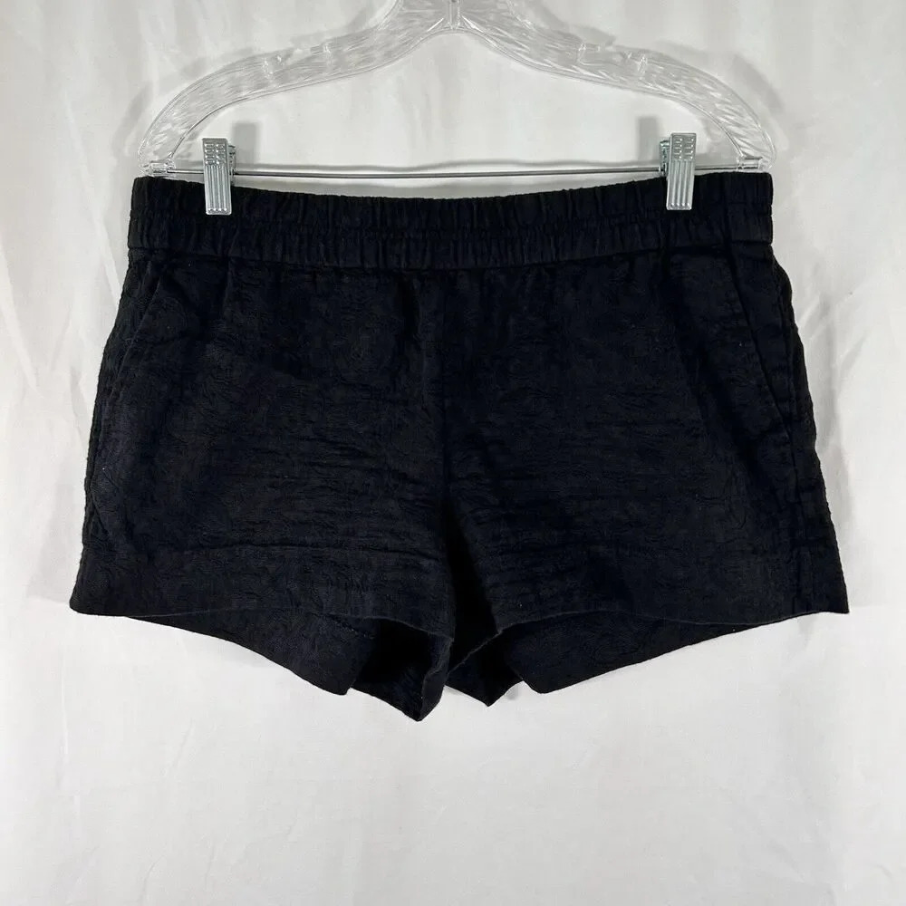 J. Crew Shorts Women's 12 Black Pull On Textured Pockets 3" Inseam